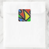 Handgemaakt mozaïek, moderne kunst. vierkante sticker (Tas)