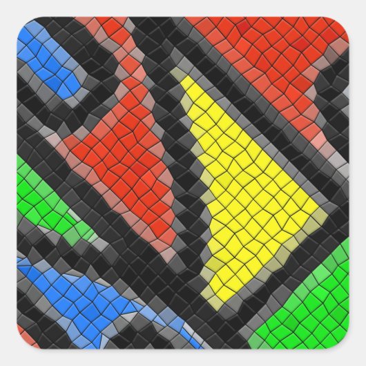 Handgemaakt mozaïek, moderne kunst. vierkante sticker (Voorkant)