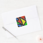 Handgemaakt mozaïek, moderne kunst. vierkante sticker (Envelop)