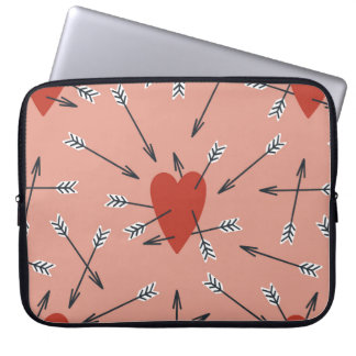 Handgemaakt naadloos patroon met platte illustrati laptop sleeve