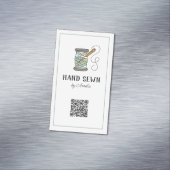 Handgemaakt Naaien QR code Logo Visitekaartje Magnetisch Visitekaartje (Voorbeeld)