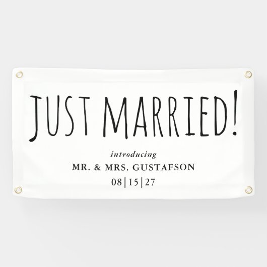 Handgemaakt net getrouwd auto banner (Horizontaal)