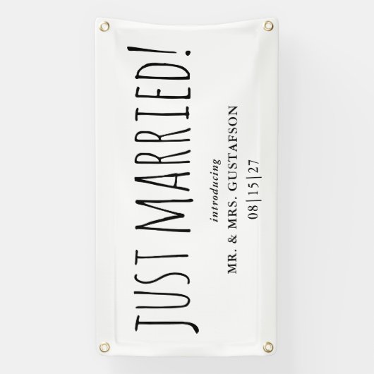 Handgemaakt net getrouwd auto banner (Verticaal)