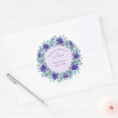 Handgemaakt objectlabel Roustic Aqua Wreate & Paar Ronde Sticker (Envelop)