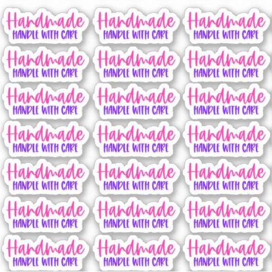 Handgemaakt, omgaan met zorg - vinylsticker sticker (Voorkant)