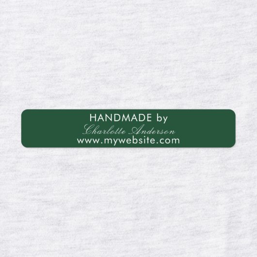 Handgemaakt op naam emerald green script labels (Design 1)