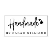 Handgemaakt op naam harten modern handgeschreven s rubberstempel (Afrduk)