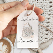 Handgemaakt op naam met zorginstructies Macrame Cadeaulabel