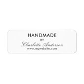 Handgemaakt op naam wit etiket (Voorkant)