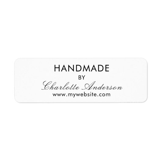 Handgemaakt op naam wit etiket (Voorkant)