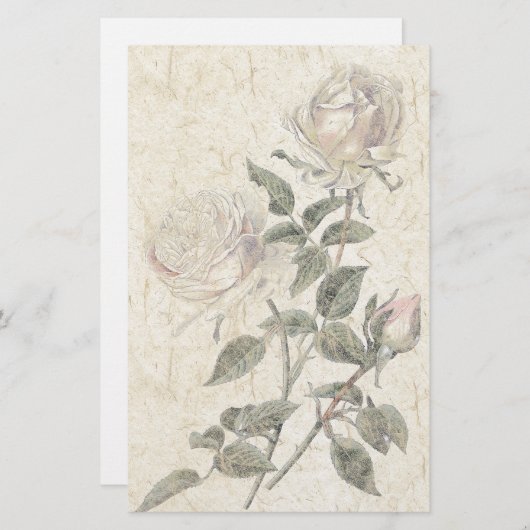 Handgemaakt papier Roos bloemen (Voorkant / Achterkant)