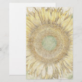 Handgemaakt papier, zonnebloemen, bakkerij briefpapier (Voorkant / Achterkant)