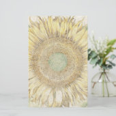 Handgemaakt papier, zonnebloemen, bakkerij briefpapier (Staand voorkant)