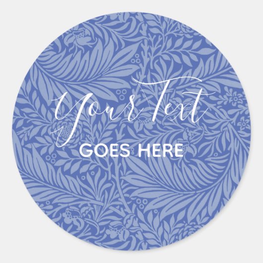 Handgemaakt Product Bloemen Patroon Blueberry Ronde Sticker (Voorkant)