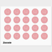 Handgemaakt Product Bloemen Patroon Blush Roze Ronde Sticker (Vel)