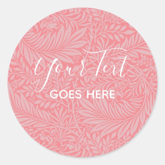 Handgemaakt Product Bloemen Patroon Blush Roze Ronde Sticker (Voorkant)