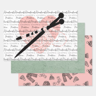 Handgemaakt Product Breien Artisan Crafts Heart Inpakpapier Vel