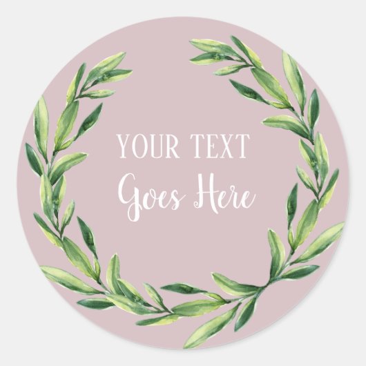  handgemaakt product Floral Wreatroze Ronde Sticker (Voorkant)