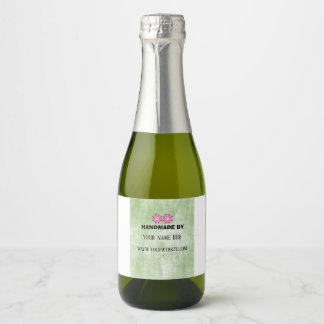 Handgemaakt Product Vintage Bloem Motief Goud Zake Sparkling Wijnetiket
