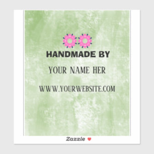 Handgemaakt Product Vintage Bloem Motief Goud Zake Sticker