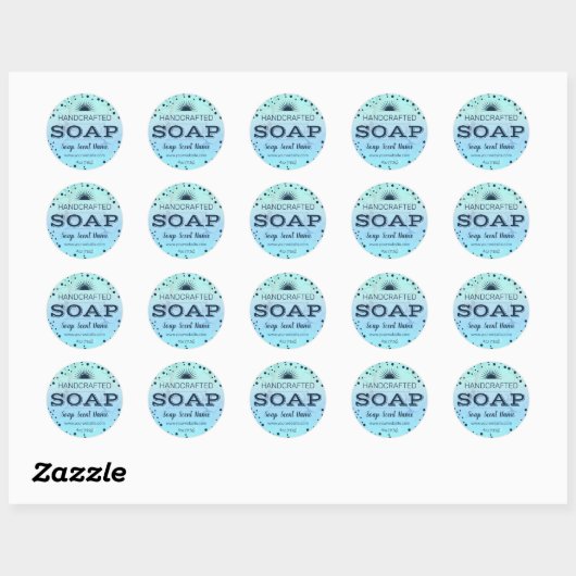 Handgemaakt rond zeeplabel ronde sticker (Vel)