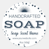 Handgemaakt rond zeeplabel ronde sticker (Voorkant)