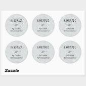 Handgemaakt Rustic Gray Canvas Ronde Sticker (Vel)