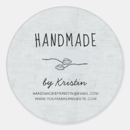 Handgemaakt Rustic Gray Canvas Ronde Sticker