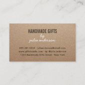 Handgemaakt rustiek bruin kraft  wit script visitekaartje (Achterkant)