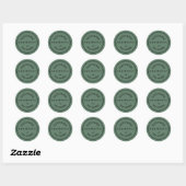 Handgemaakt script zwart rand productlabel ronde sticker (Vel)