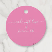 Handgemaakt Simple Cute Trendy Roze Bedankjes Labels (Voorkant)