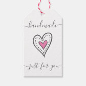 Handgemaakt speciaal voor jou - Doodled Heart Whit Cadeaulabel (Voorkant)