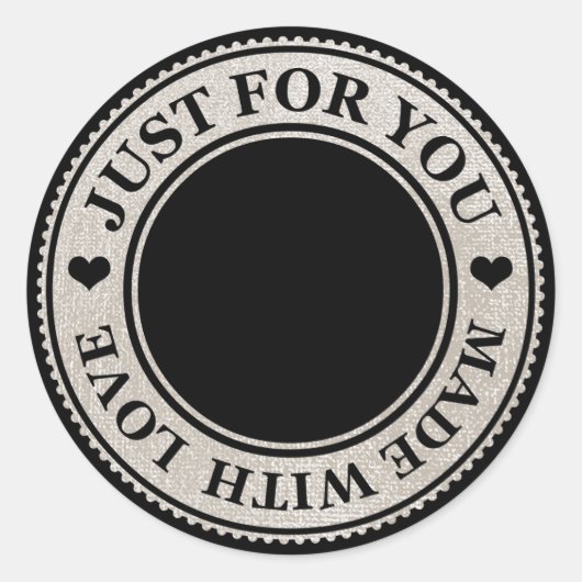 Handgemaakt speciaal voor jou Made Love Ivory Blac Ronde Sticker (Voorkant)