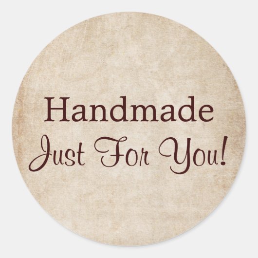 Handgemaakt speciaal voor jou ronde sticker (Voorkant)