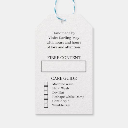 Handgemaakt speciaal voor jou - Yarn Ball Rustic K Cadeaulabel (Achterkant)