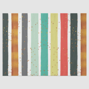 Handgemaakt Stripes en gouden glitterpatroon Tissuepapier