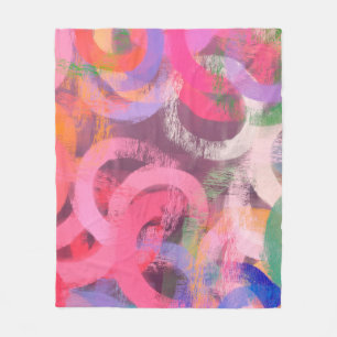 Handgemaakt surrealistisch abstract patroon. Moder Fleece Deken