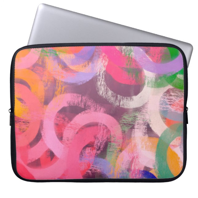 Handgemaakt surrealistisch abstract patroon. Moder Laptop Sleeve (Voorkant)