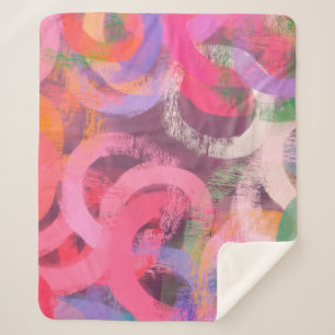 Handgemaakt surrealistisch abstract patroon. Moder Sherpa Deken
