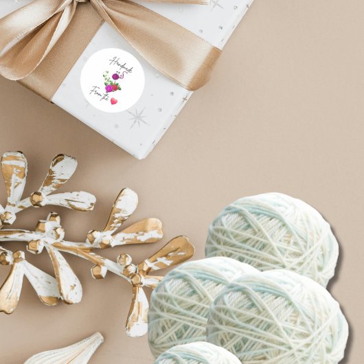 Handgemaakt van de Heart Knitting Lover Sticker