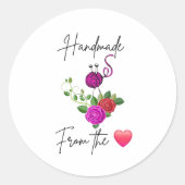 Handgemaakt van de Heart Knitting Lover Sticker (Voorkant)