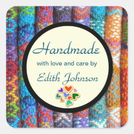 Handgemaakt! Vierkante Sticker