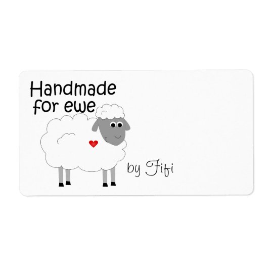 Handgemaakt voor Ewe Gift Label (Voorkant)