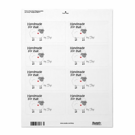 Handgemaakt voor Ewe Gift Label (Full Sheet)