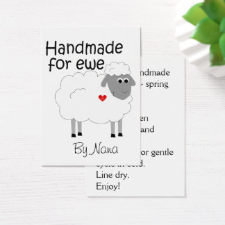 Handgemaakt voor Ewe - hangtag / platte giftcard Visitekaartjes