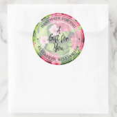 Handgemaakt voor je Floral Ronde Sticker (Tas)