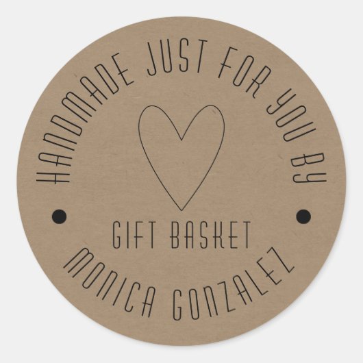 Handgemaakt voor jou | Uw bedrijf Ronde Sticker (Voorkant)