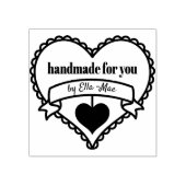 Handgemaakt voor u door .. Rustiek Hart Gepersonal Rubberstempel (Afrduk)