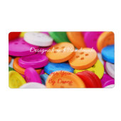 Handgemaakt voor u Kleurrijke Buttonnen Label (Voorkant)