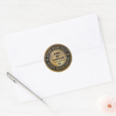 Handgemaakt voor u met Love Gold Black Ronde Sticker (Envelop)